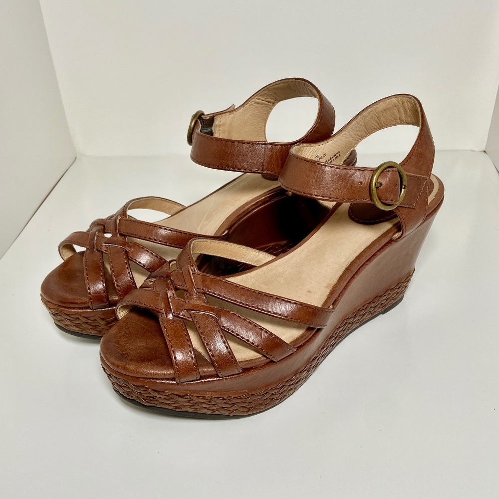 Frye Carlie 2 Piece Leather Platform Wedges